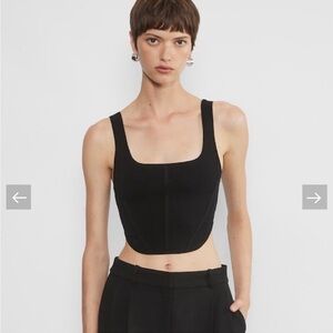 Aritzia Babaton Black Sculpt Knit Top